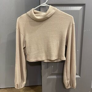 HYFVE Cream Ribbed Knit Top